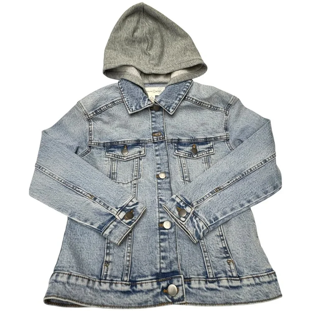 Nordstroms Treasure & Bond Cotton‎ Hooded River Wash  Denim Jacket